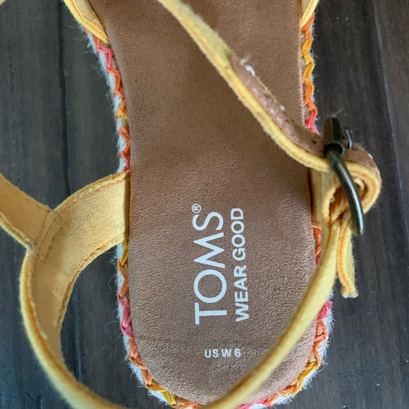 TOMS Yellow and Orange Espadrille Sandals - Picture 3 of 5